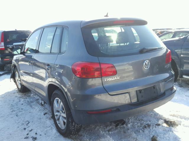 WVGBV7AX5CW000281 - 2012 VOLKSWAGEN TIGUAN S GRAY photo 3