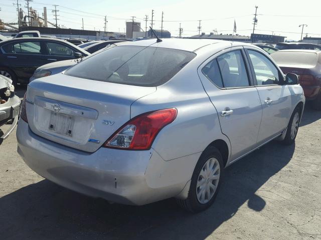 3N1CN7AP4CL896302 - 2012 NISSAN VERSA S SILVER photo 4