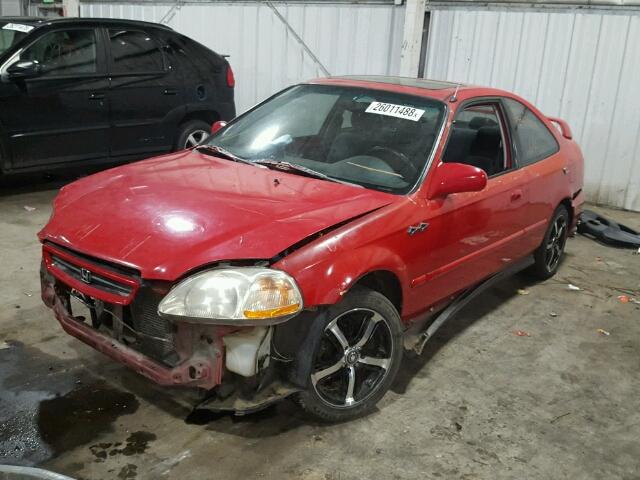 1HGEJ8259WL127896 - 1998 HONDA CIVIC EX RED photo 2