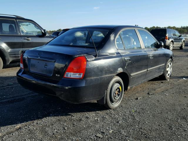 KMHDN45D42U307801 - 2002 HYUNDAI ELANTRA GL BLACK photo 4