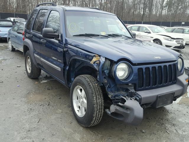 1J4GL48K53W579114 - 2003 JEEP LIBERTY SP BLUE photo 1