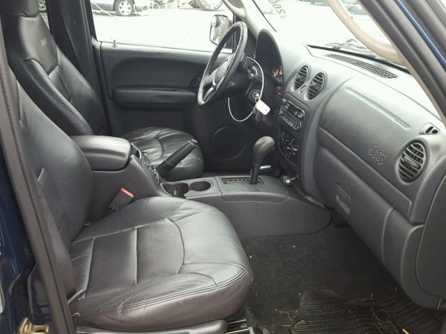 1J4GL48K53W579114 - 2003 JEEP LIBERTY SP BLUE photo 5