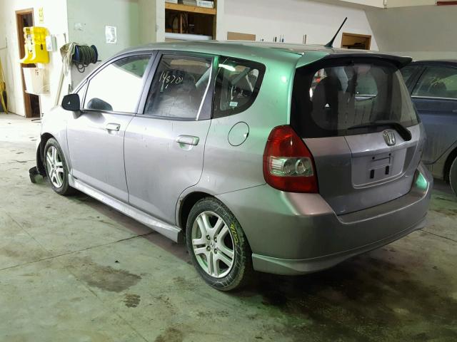 JHMGD38607S010912 - 2007 HONDA FIT S ვერცხლისფერი ფოტო 3