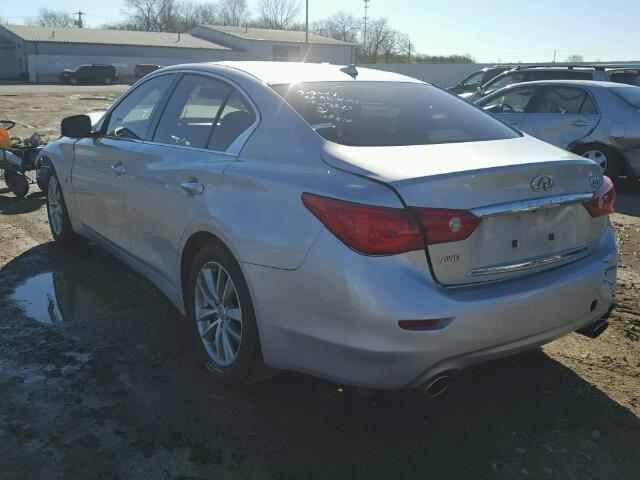 JN1BV7AR9EM681648 - 2014 INFINITI Q50 BASE Plata foto 3