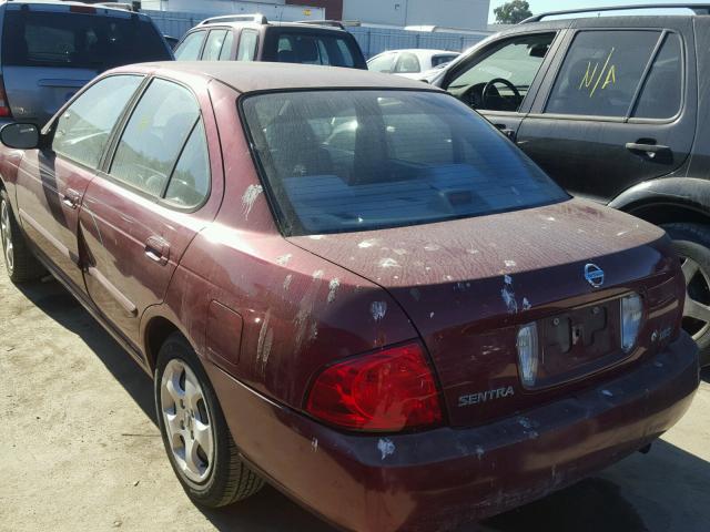 3N1CB51D45L502139 - 2005 NISSAN SENTRA 1.8 MAROON photo 3