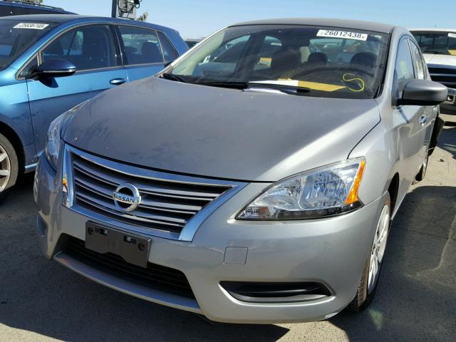 3N1AB7AP3EL695252 - 2014 NISSAN SENTRA S GRAY photo 2