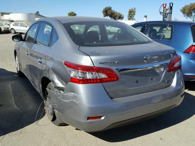 3N1AB7AP3EL695252 - 2014 NISSAN SENTRA S GRAY photo 3