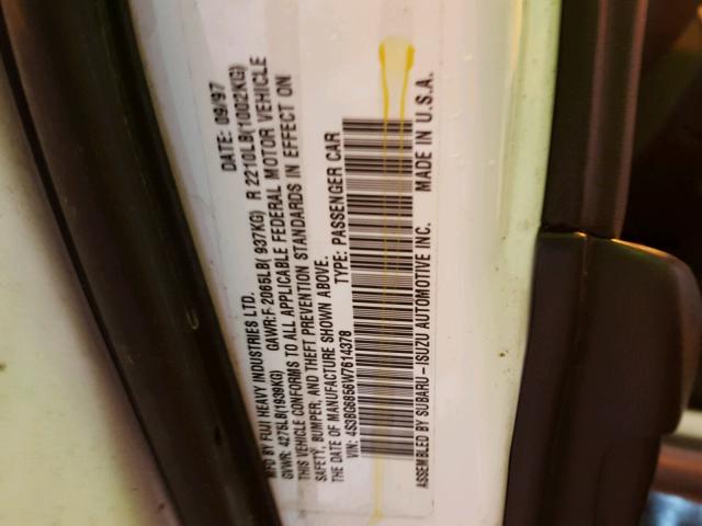 4S3BG6856W7614378 - 1998 SUBARU LEGACY 30T WHITE photo 10