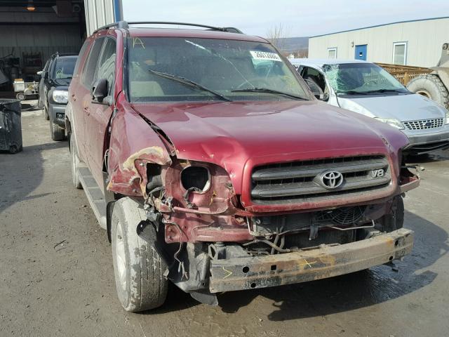 5TDBT44A52S137011 - 2002 TOYOTA SEQUOIA SR RED photo 9