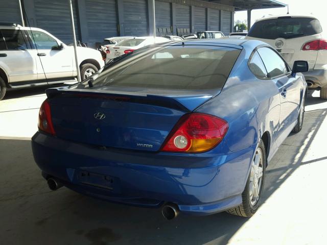 KMHHM65D54U152551 - 2004 HYUNDAI TIBURON BLUE photo 4