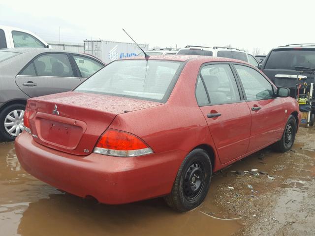 JA3AJ26E55U034885 - 2005 MITSUBISHI LANCER ES RED photo 4