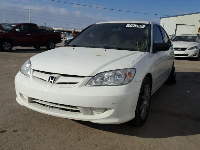 1HGES16594L011254 - 2004 HONDA CIVIC LX WHITE photo 2