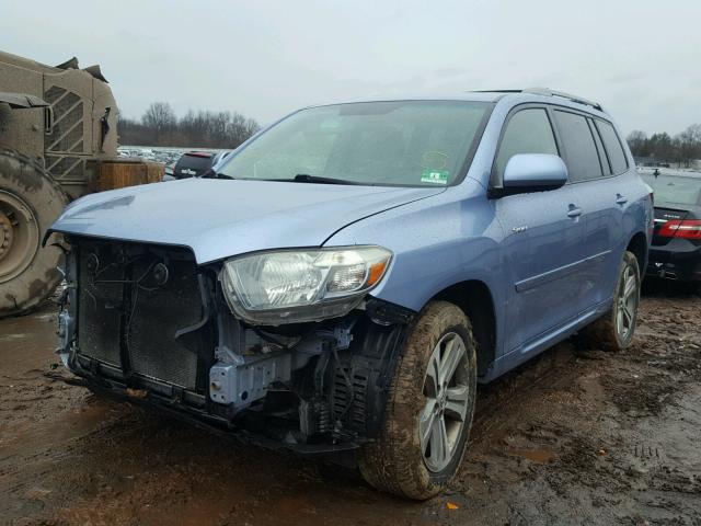 JTEES43A982105773 - 2008 TOYOTA HIGHLANDER BLUE photo 2