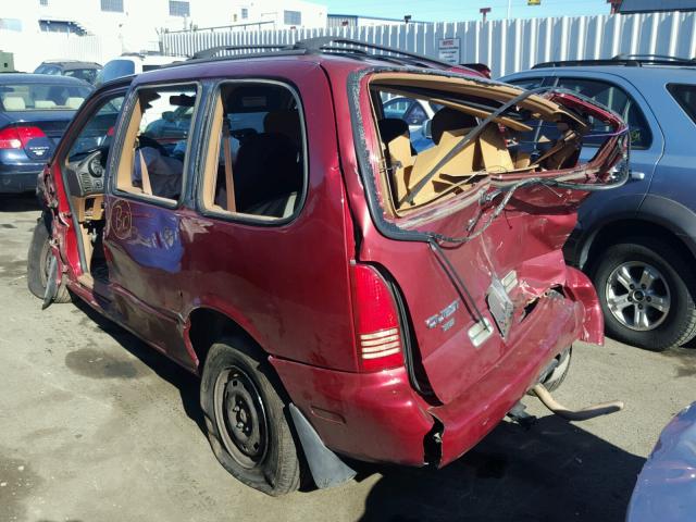 4N2DN1110VD835996 - 1997 NISSAN QUEST XE RED photo 3