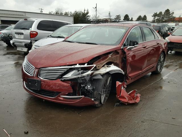 3LN6L2JK1ER821320 - 2014 LINCOLN MKZ BURGUNDY photo 2