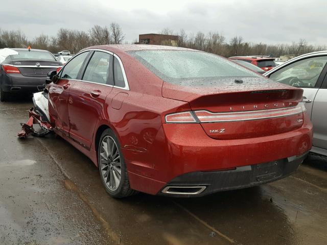 3LN6L2JK1ER821320 - 2014 LINCOLN MKZ BURGUNDY photo 3