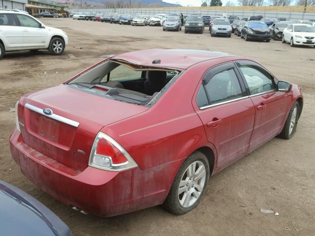 3FAHP08Z08R249269 - 2008 FORD FUSION SEL RED photo 4