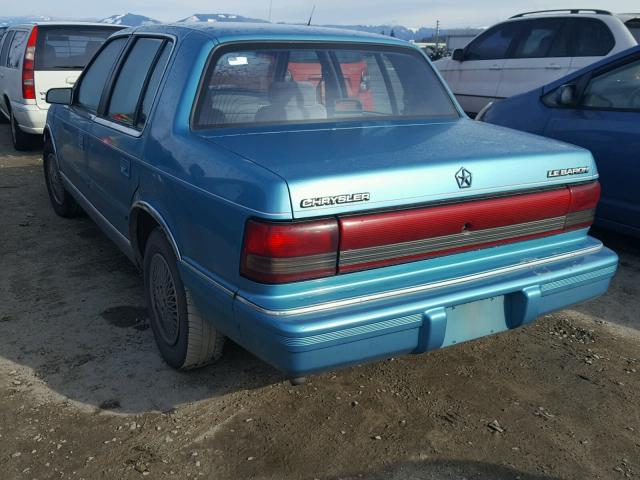 1C3XA3630PF554391 - 1993 CHRYSLER LEBARON LE BLUE photo 3