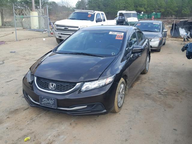 2HGFB2F53EH529787 - 2014 HONDA CIVIC LX BROWN photo 2