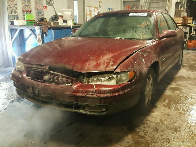 2G4WF551711273736 - 2001 BUICK REGAL GS MAROON photo 2