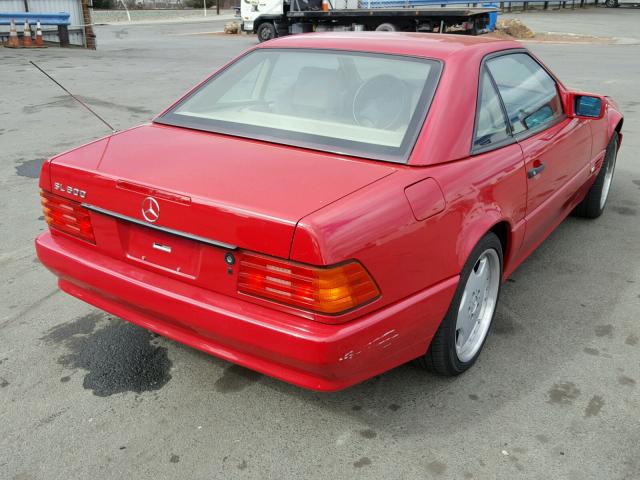 WDBFA76E9SF120137 - 1995 MERCEDES-BENZ SL 600 RED photo 4