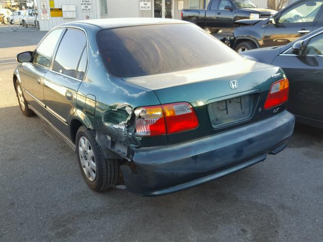 2HGEJ6677XH556713 - 1999 HONDA CIVIC LX GREEN photo 3