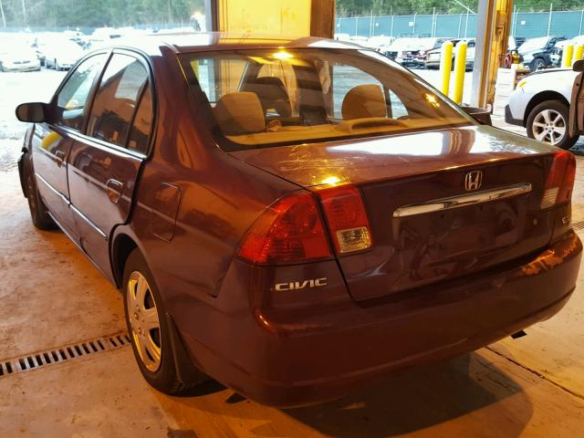 2HGES25853H537880 - 2003 HONDA CIVIC EX BURGUNDY photo 3