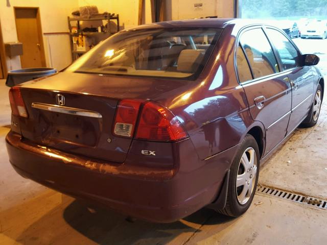 2HGES25853H537880 - 2003 HONDA CIVIC EX BURGUNDY photo 4