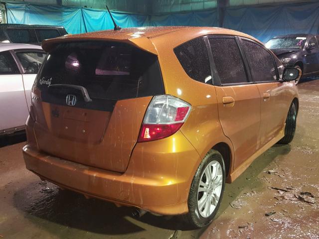 JHMGE88659S074683 - 2009 HONDA FIT SPORT ORANGE photo 4