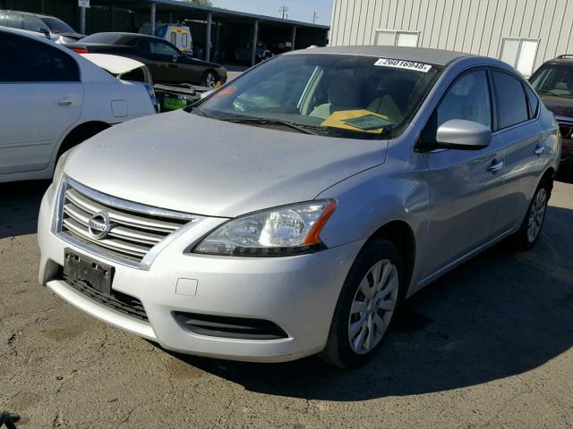 3N1AB7APXDL707976 - 2013 NISSAN SENTRA S SILVER photo 2