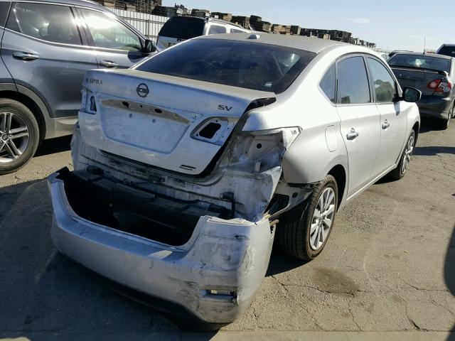 3N1AB7APXDL707976 - 2013 NISSAN SENTRA S SILVER photo 4