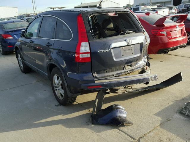 5J6RE4H75AL059606 - 2010 HONDA CR-V EXL BLUE photo 3