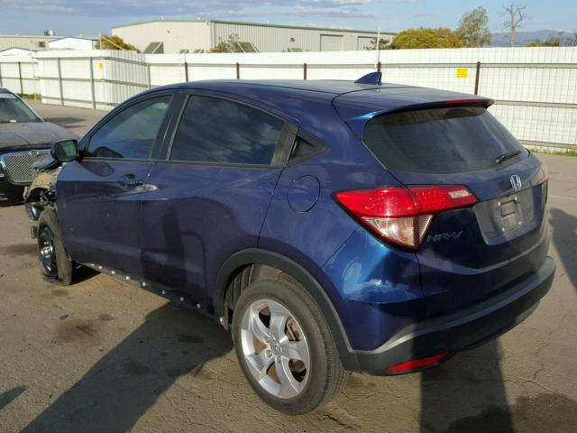 3CZRU5H38GM711406 - 2016 HONDA HR-V LX BLUE photo 3