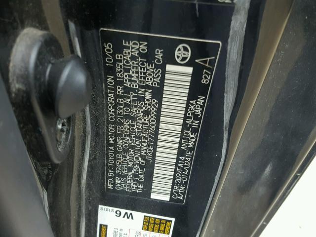 JTKDE177760099929 - 2006 TOYOTA SCION TC 蓝色 照片 10
