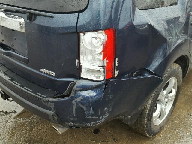 5FNYF4H7XBB012977 - 2011 HONDA PILOT EXLN BLUE photo 9