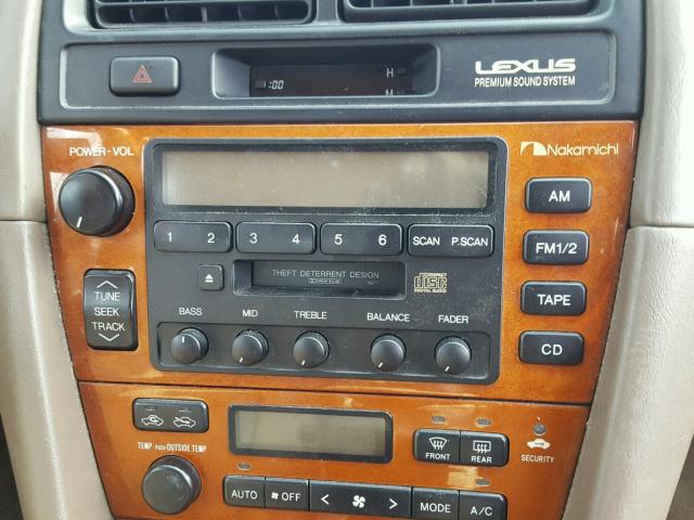 JT8BF28G2Y5090897 - 2000 LEXUS ES 300 TAN photo 9