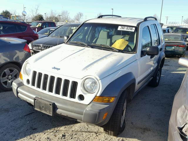 1J4GK48K15W667485 - 2005 JEEP LIBERTY SP WHITE photo 2