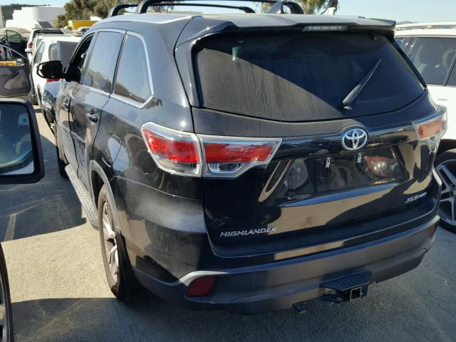 5TDJKRFH2FS207673 - 2015 TOYOTA HIGHLANDER BLACK photo 3