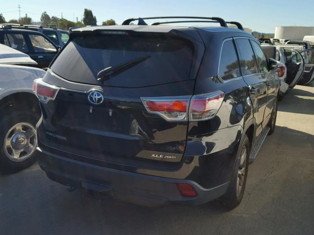 5TDJKRFH2FS207673 - 2015 TOYOTA HIGHLANDER BLACK photo 4