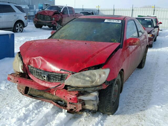 1HGEM22904L800627 - 2004 HONDA CIVIC EX RED photo 2