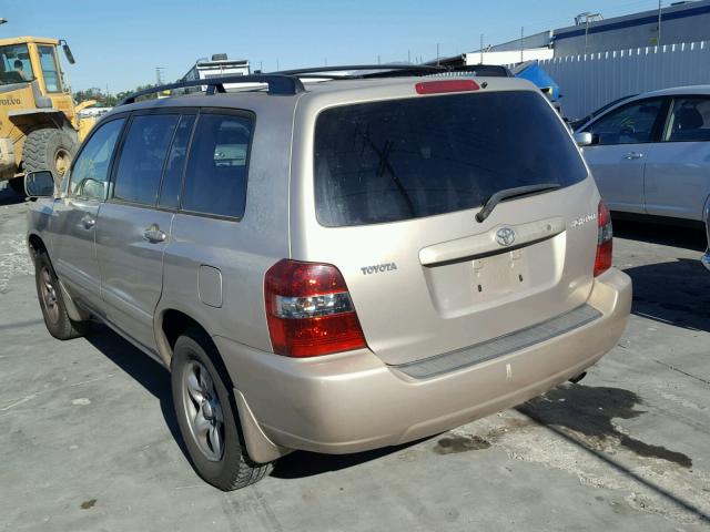 JTEDD21A840096373 - 2004 TOYOTA HIGHLANDER TAN photo 3