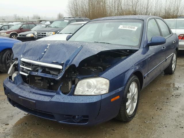 KNAGD126455434231 - 2005 KIA OPTIMA LX BLUE photo 2