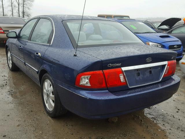 KNAGD126455434231 - 2005 KIA OPTIMA LX BLUE photo 3