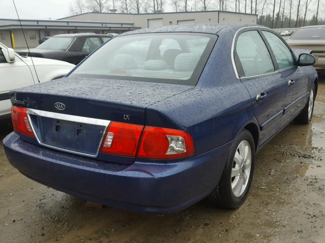 KNAGD126455434231 - 2005 KIA OPTIMA LX BLUE photo 4