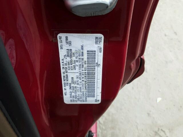 4N2DN11W4PD810839 - 1993 NISSAN QUEST GXE RED photo 10