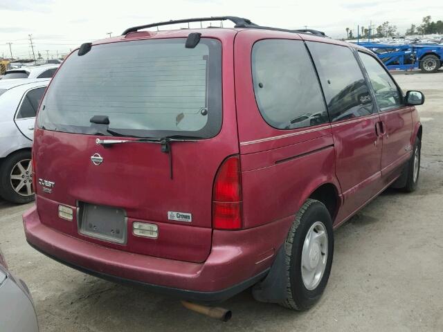 4N2DN11W4PD810839 - 1993 NISSAN QUEST GXE RED photo 4