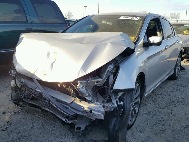 1HGCR2F51EA037157 - 2014 HONDA ACCORD SPO SILVER photo 2