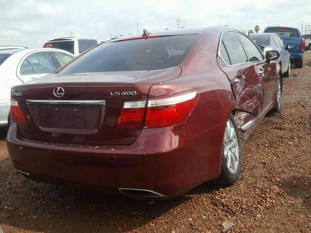 JTHBL46F775051087 - 2007 LEXUS LS 460 RED photo 4