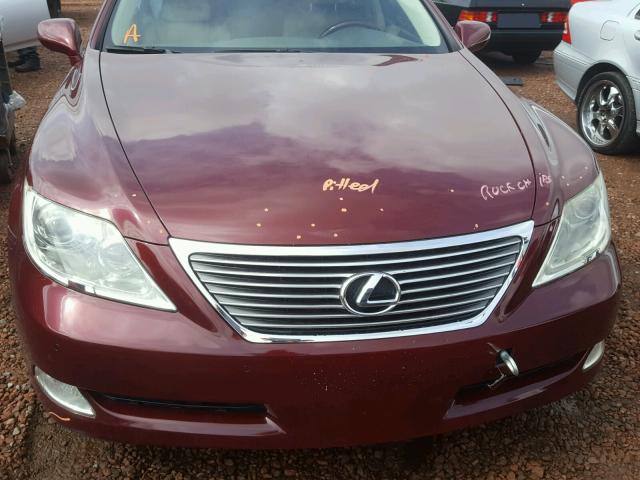 JTHBL46F775051087 - 2007 LEXUS LS 460 RED photo 7