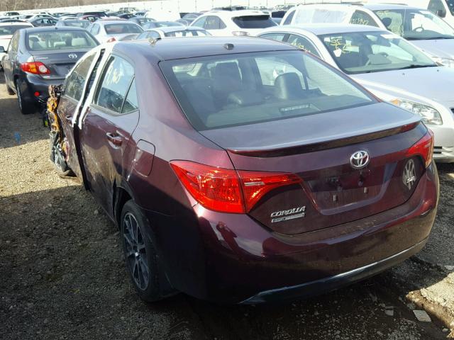 5YFBURHE1HP639748 - 2017 TOYOTA COROLLA L MAROON photo 3